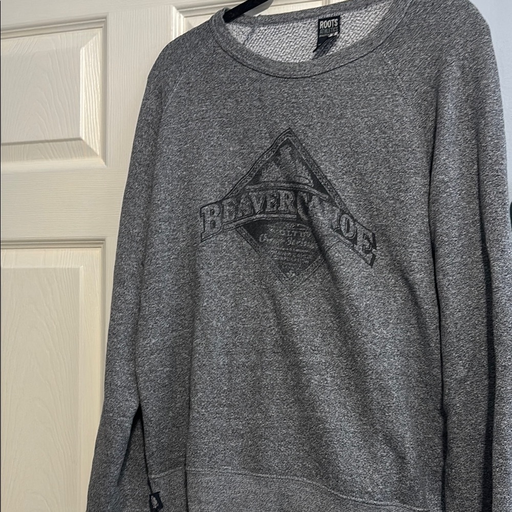 Roots Charcoal Crewneck Sweater for Men